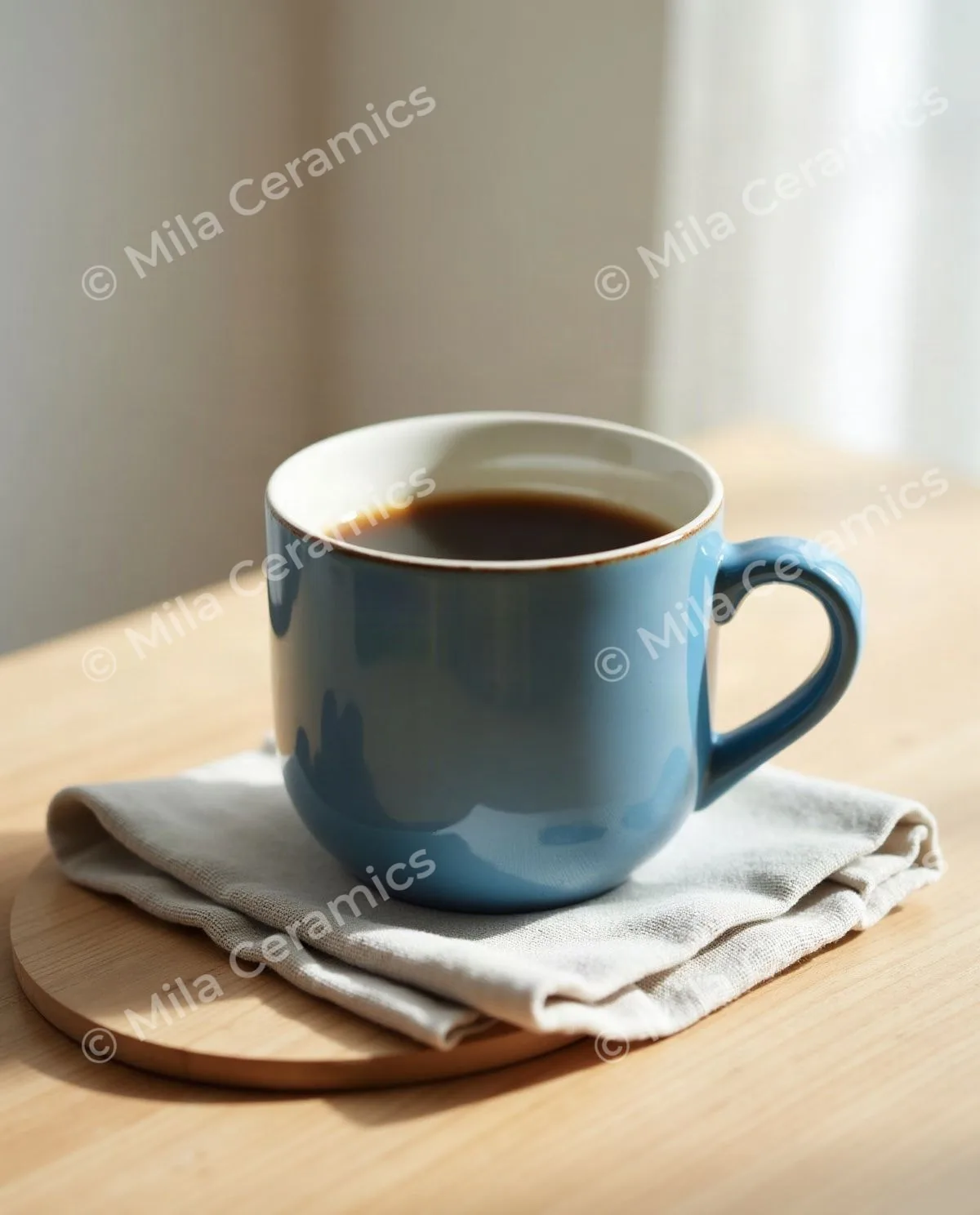 Фото кружки с водяным знаком по всему кадру